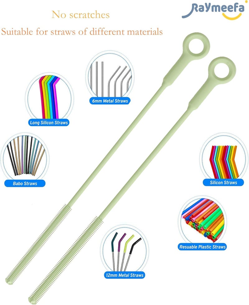 Raymeefa Silicone Straw Cleaner Brush (2-Pack),Extra Long Pipe Cleaners for Standard Straws,Compatible with 30/40 oz Tumbler Straws,Scratch-Free & Easy to Clean(Avocado Green) - Image 5